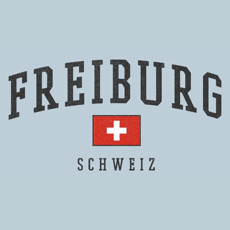 Freiburg Schweiz Design mit Flagge