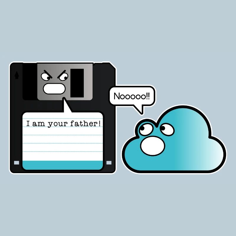 Diskette Cloud Speicher Vater Computer Witz