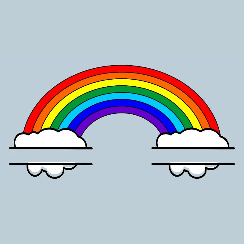 Rainbow with two name bubbles