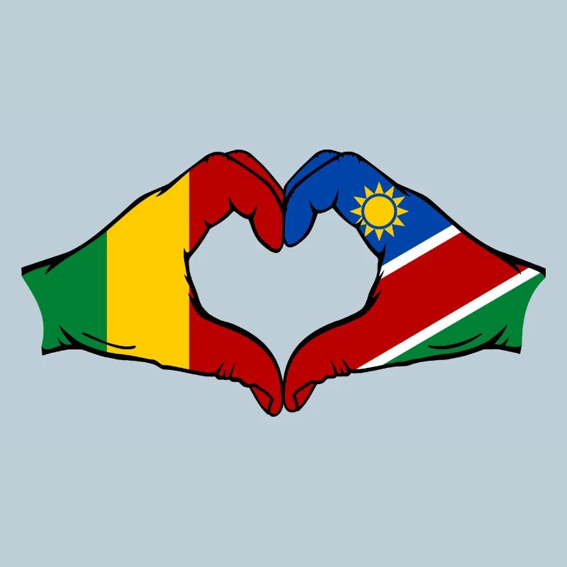 Drapeau du Mali Nairobi Mains Cœur