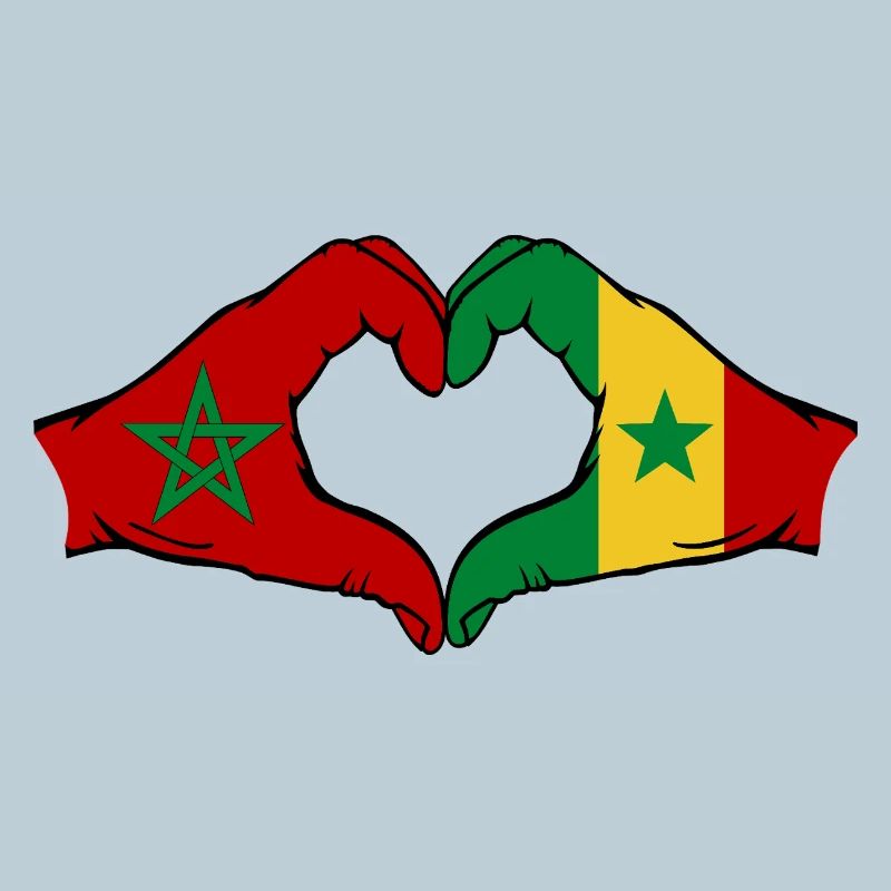 Chine Sénégal Drapeau Mains Coeur Forme