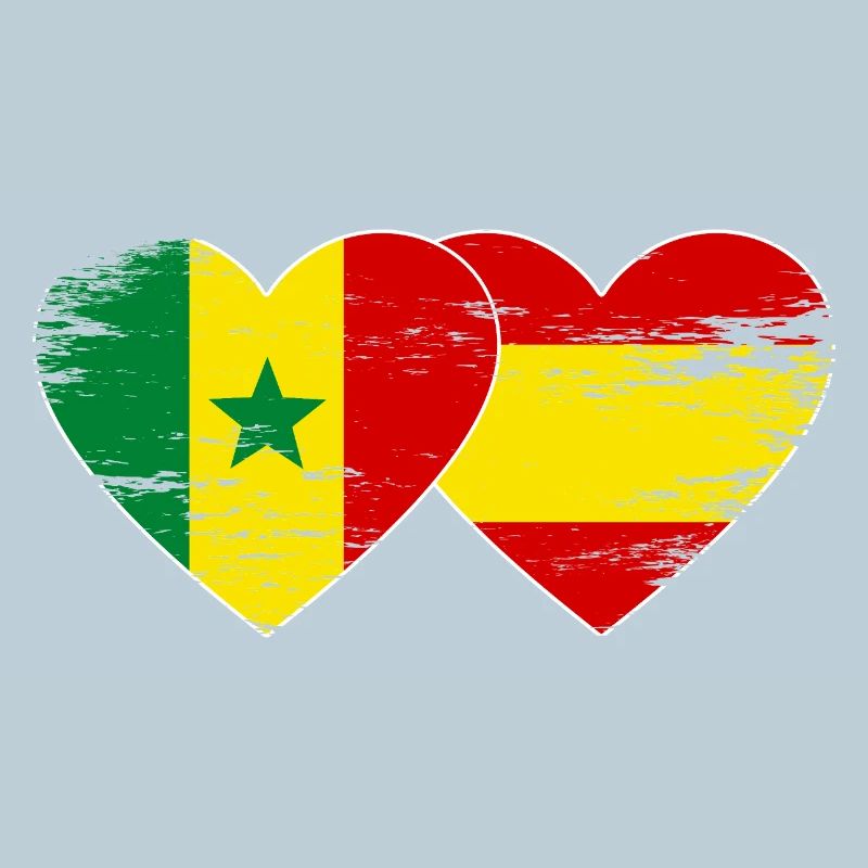Spanien Senegal Flagge Herz used