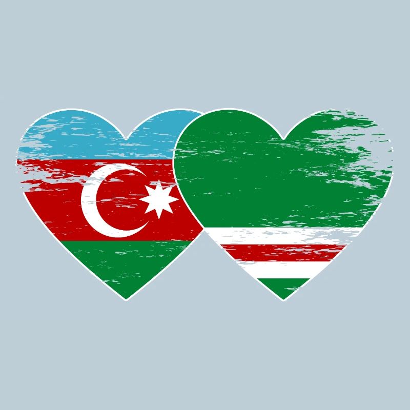 Azerbaïdjan Drapeau de la Tchétchénie Coeur utilisé