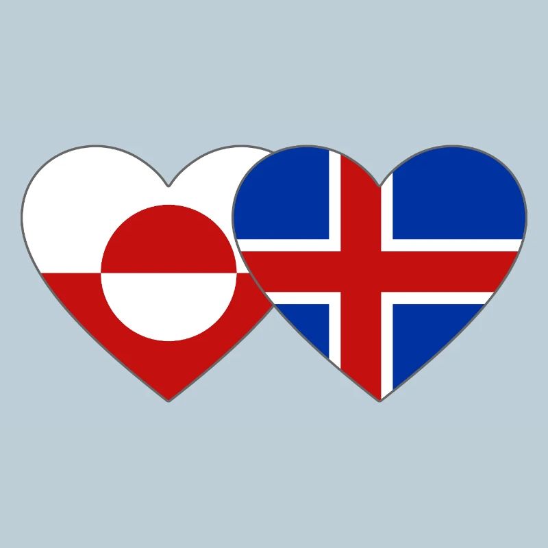 Drapeau du Groenland Danemark Cœur