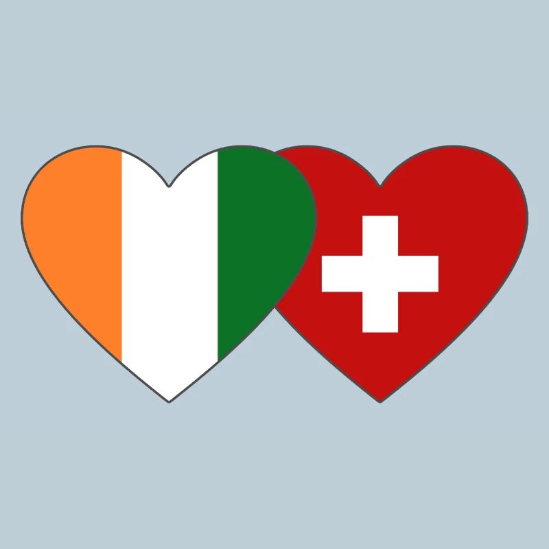 Drapeau de la Côte d’Ivoire Suisse Cœur