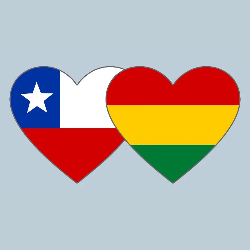 Chile Bolivia Flag Heart