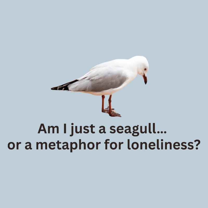 Seagull Loneliness Reflection T-Shirt