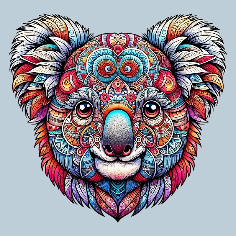 Koala decorated with Mandalas
