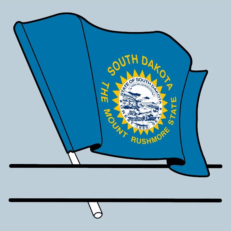 Bannière de texte du drapeau du Dakota du Sud