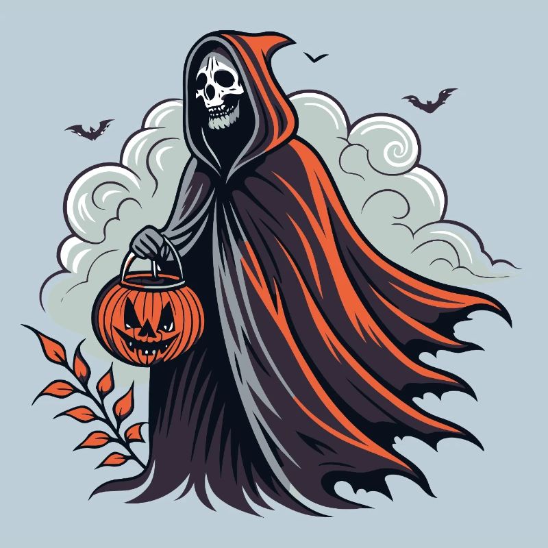 Halloween Grim Reaper with Pumpkin