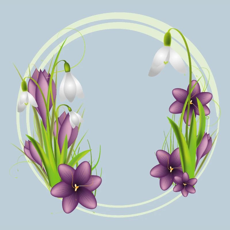 Perce-neige et crocus – Couronne au printemps