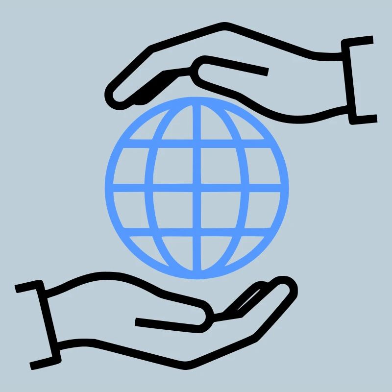 Globe Hands Outline Global