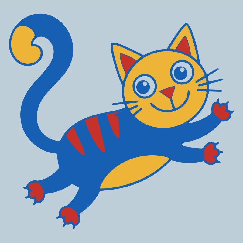 Saut magique du chat coloré