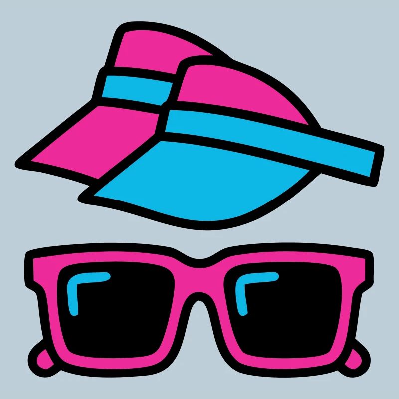 80er Sonnenblende Brille Set
