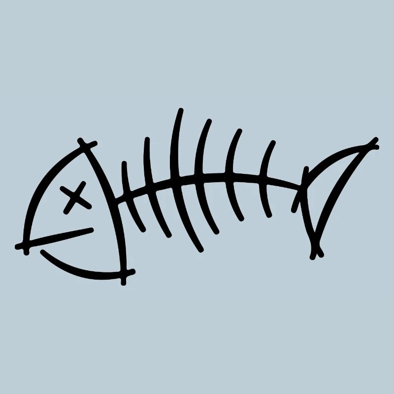 Herringbone Sketch – Minimalist Skeleton Motif