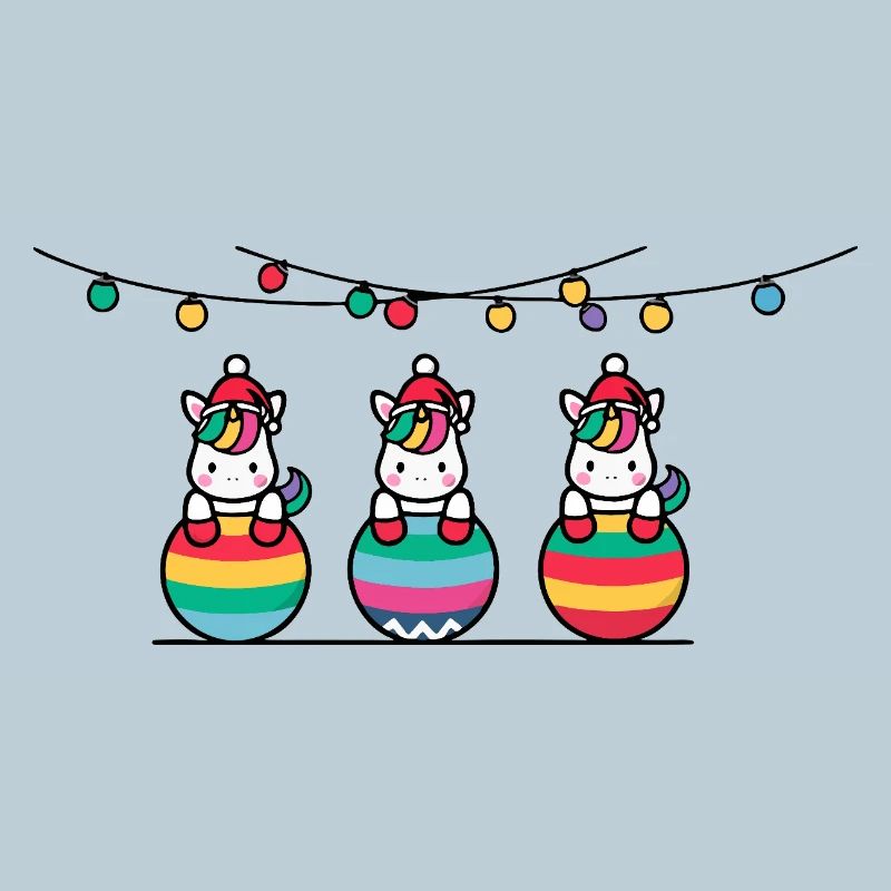 3 Einhörner Weihnachtskugeln Freunde