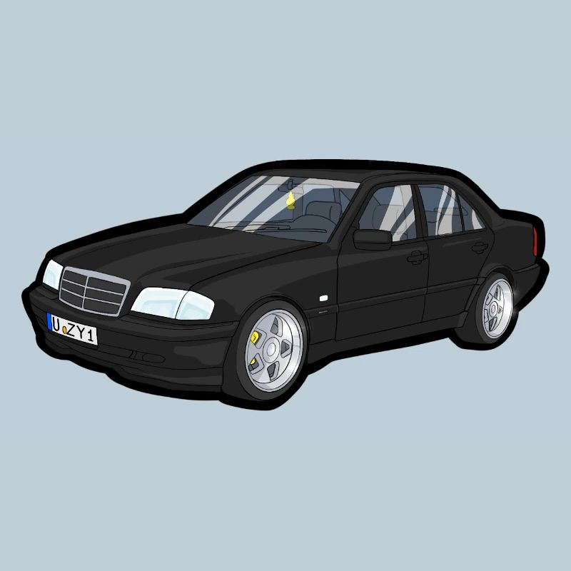 Dessin animé de voiture de luxe noire
