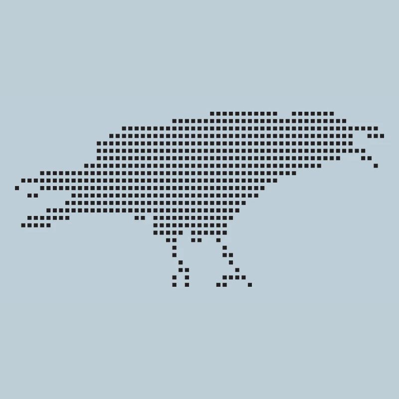 Silhouette Punt Pixel Corbeau