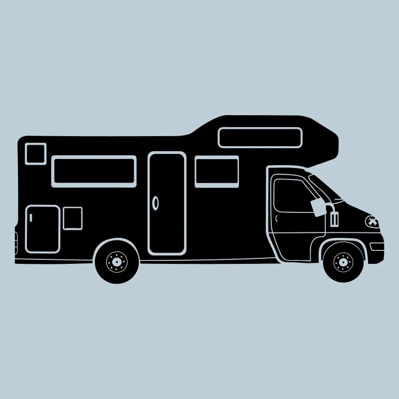 Wohnmobil-Silhouette – schlichtes Camping-Design