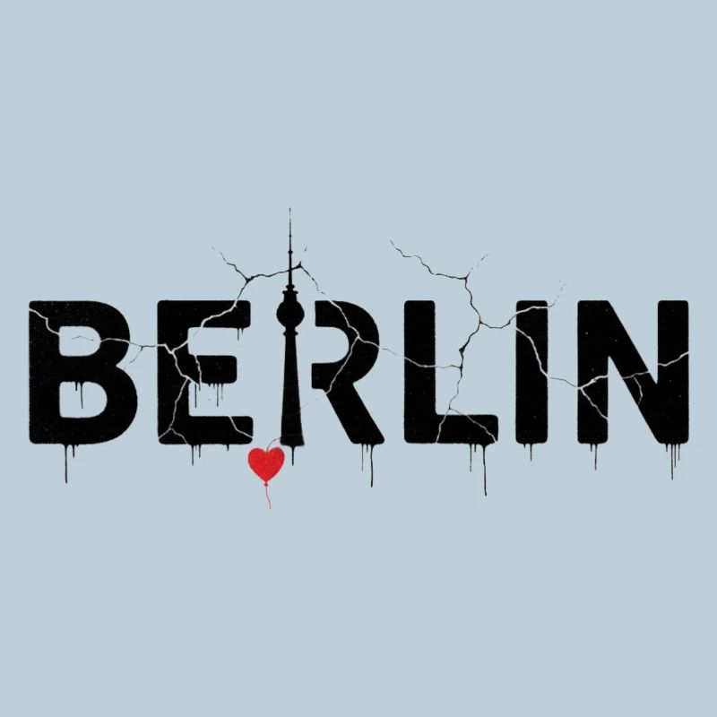 Berliner Skyline mit Blitz und Herz