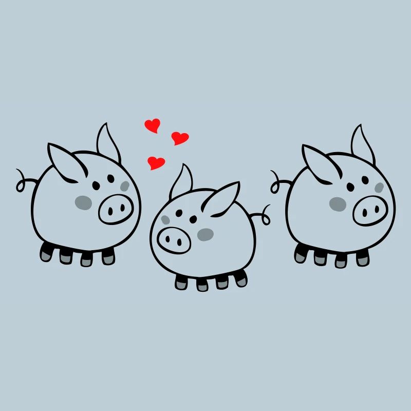 Piggy with hearts