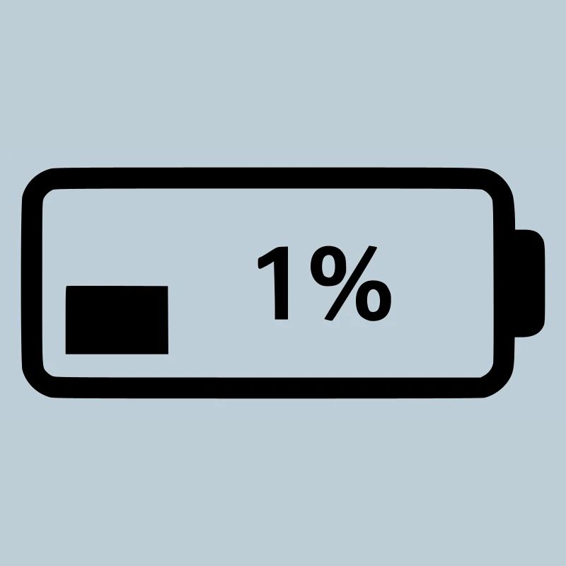 Niveau de charge du symbole de batterie 1 %