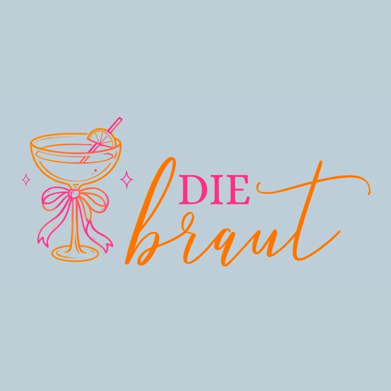DIE BRAUT! Cocktailglas mit Schleife