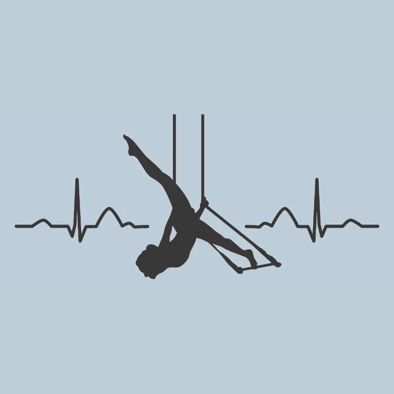 Aerialist Hearbeat ECG Cloud Swing Trapezoid