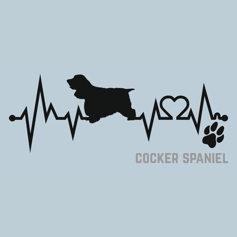 Cocker Spaniel Herzschlag Puls EKG Hund Geschenk