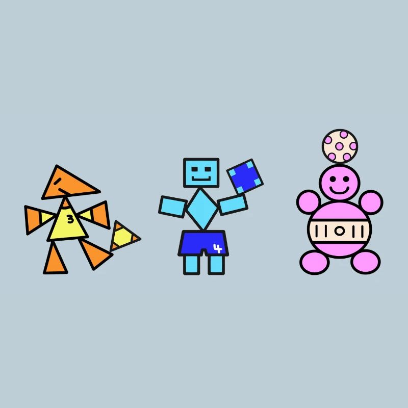 Geometric Playful Robots and Bear 