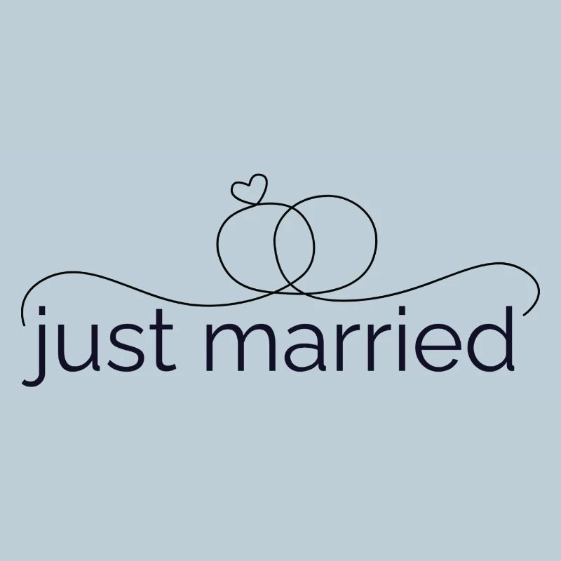 Frisch verheiratet - Liniendesign mit Trauring!