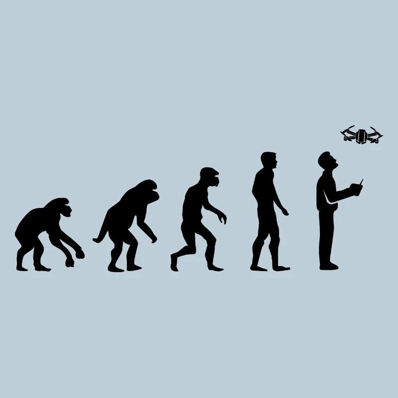 Drohnen Pilot Evolution Entwicklung lustig Design