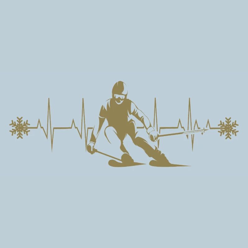 Skifahrer Silhouette Winter Minimalistisch
