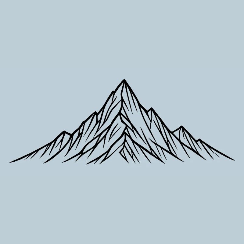 Nocturnal mountain silhouette