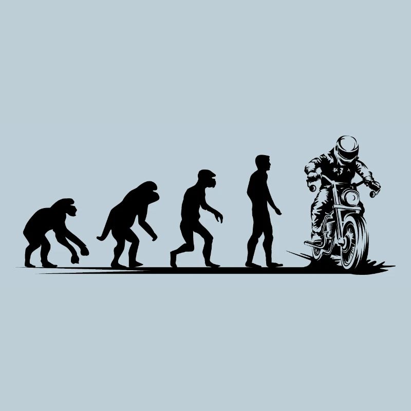 Motorrad Evolution lustig Biker Caferacer Symbol