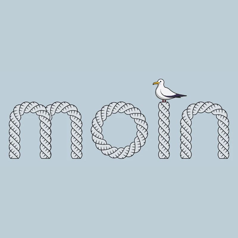 Moin Schriftzug mit kleiner Möwe
