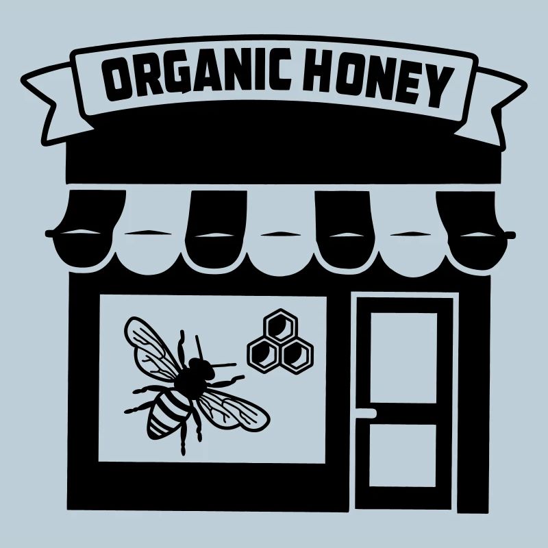 Bio-Honigladen oder msrkt mit Banner und t