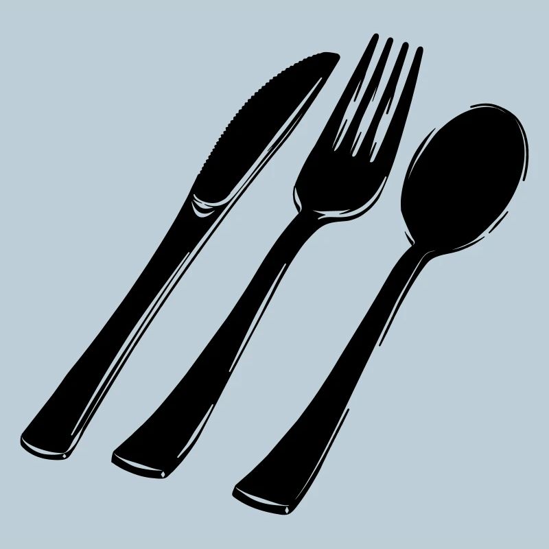 Besteck Gabellöffel und Messer