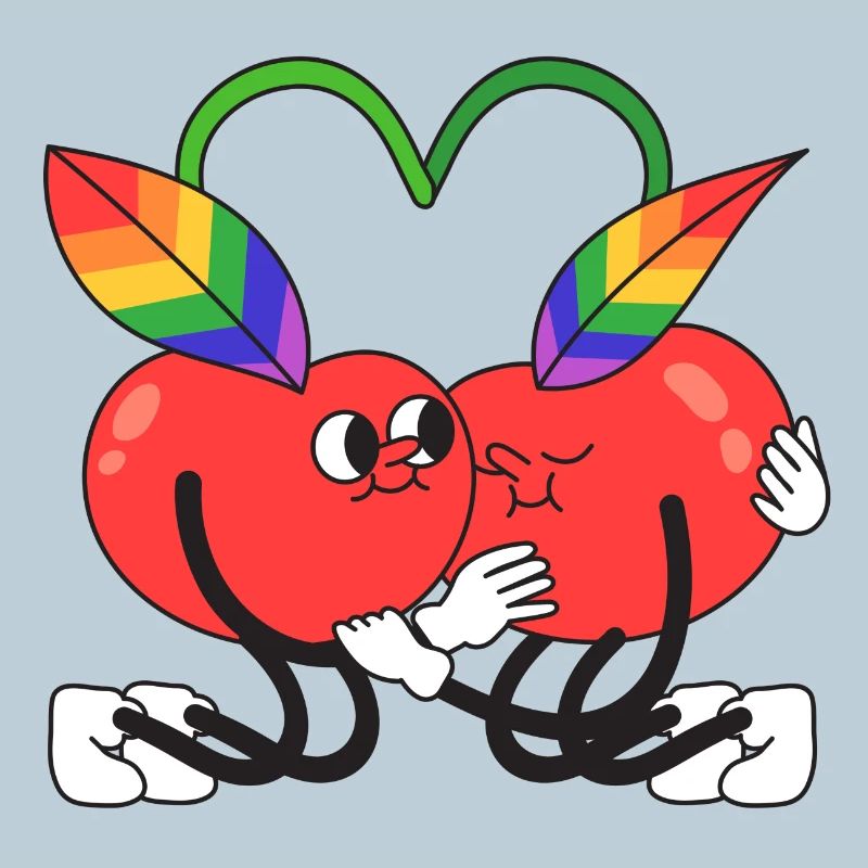 cherry, queer, cherry, hugging