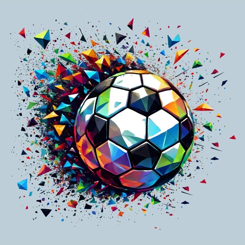 Bunt dynamisches Fußball Motiv mit Lichtreflexe