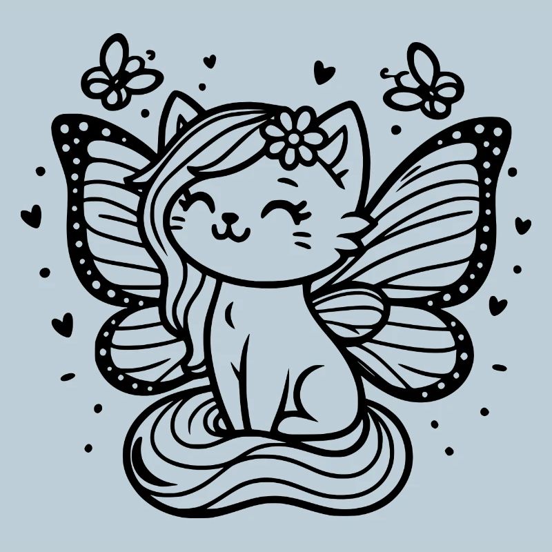Chat ailé (noir)