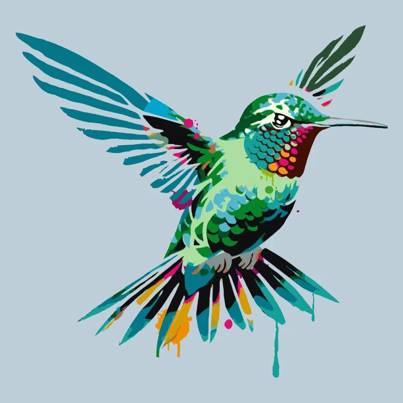 faszinierende Schönheit eines Kolibris als Graffit