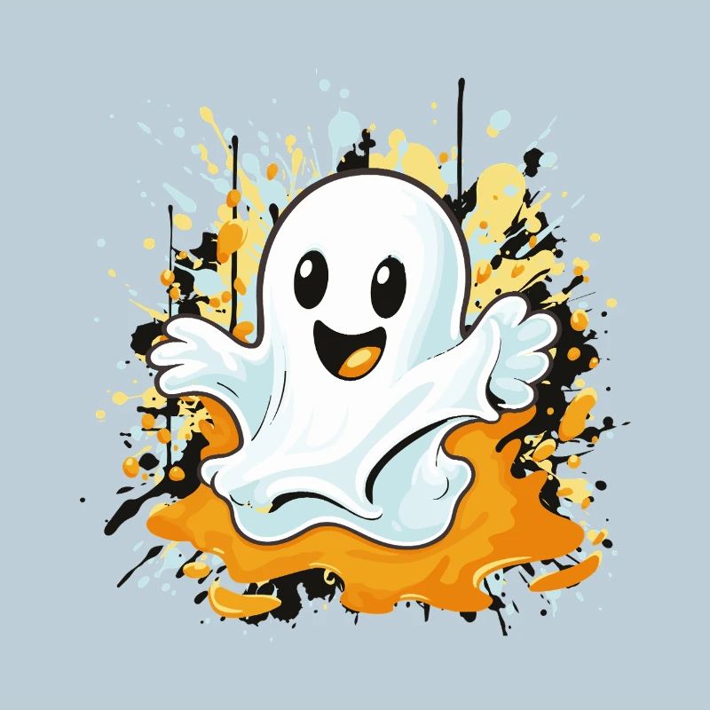 Cheerful ghost splash