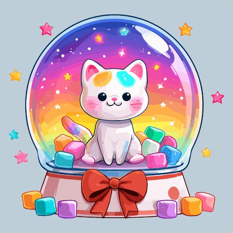 Rainbow Cats Snowglobe