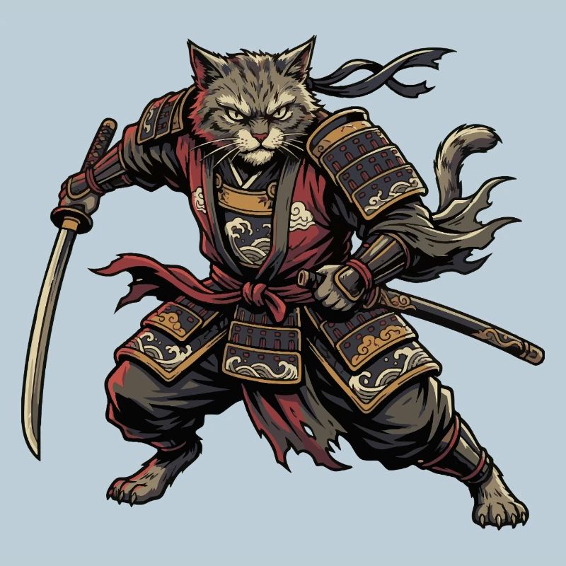 Cat Samurai Warrior