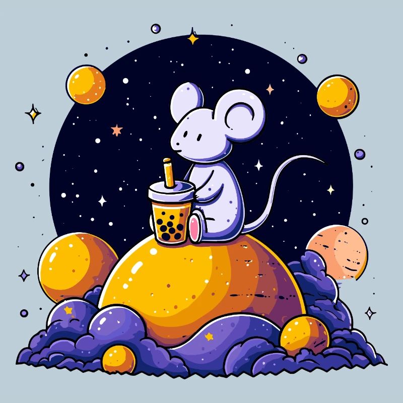 Raummaus mit Bubble Tea