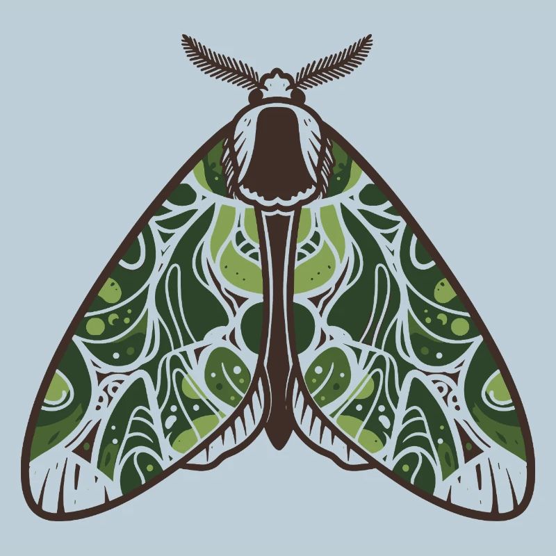 Papillon de nuit feuilluaire verdoyant