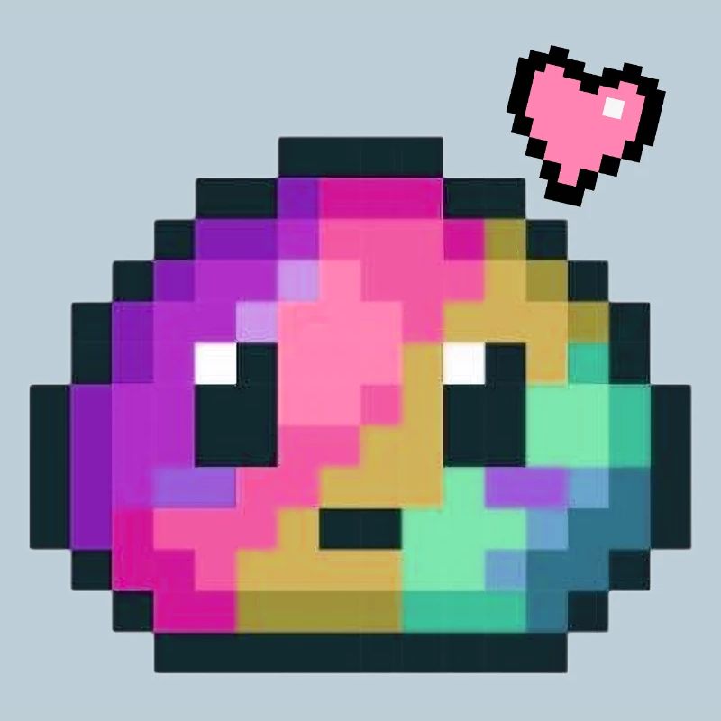 Pixel Farbexplosion Herz 8 Bit Retro Style 
