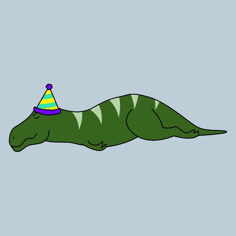 Funny Sleeping Dinosaur Party Hat Birthday Lazy
