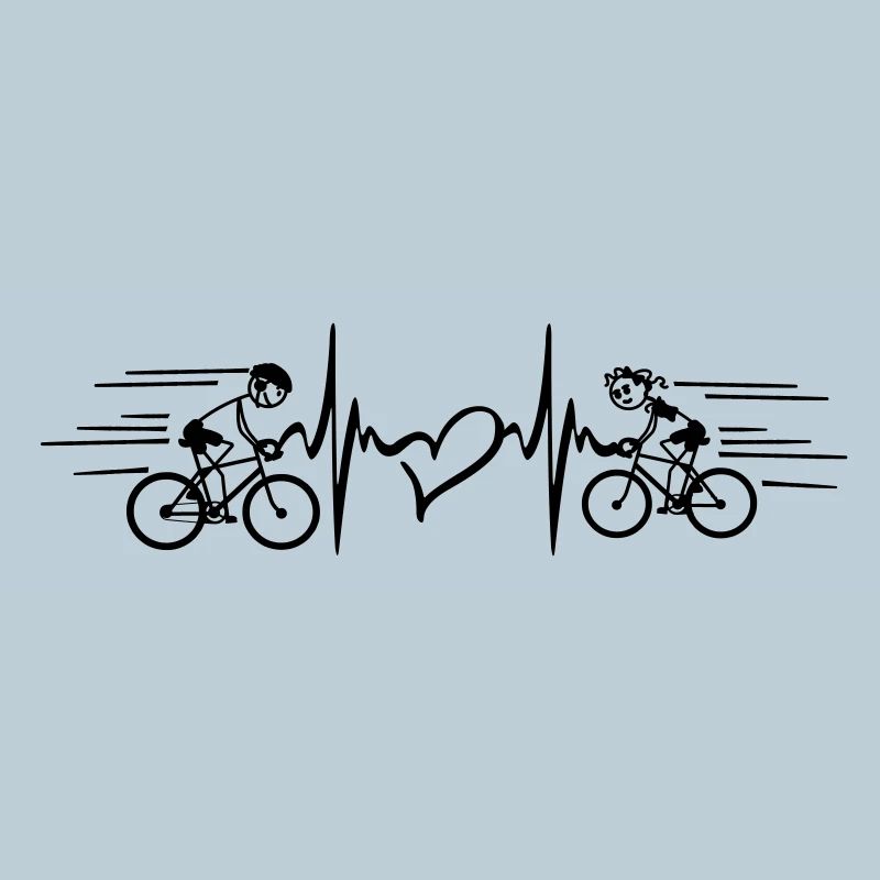 Zwei Radfahrer mit Herzschlag